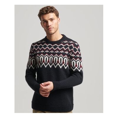 Superdry für Herren. M6110528A Strickpullover mit Rundhalsausschnitt und marineblauen Alpengamaschen (XXL), Lässig, Acryl Superdry für Herren. M6110528A Strickpullover mit Rundhalsausschnitt und marineblauen Alpengamaschen (XXL), Lässig, Acryl