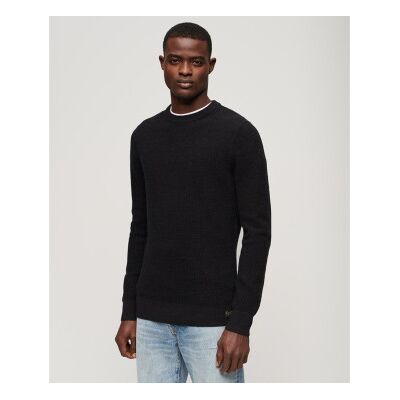 Superdry für Herren. M6110567A Strickpulli mit Rundhalsausschnitt und schwarzer Textur (XXL), Lässig, Baumwolle Superdry für Herren. M6110567A Strickpulli mit Rundhalsausschnitt und schwarzer Textur (XXL), Lässig, Baumwolle