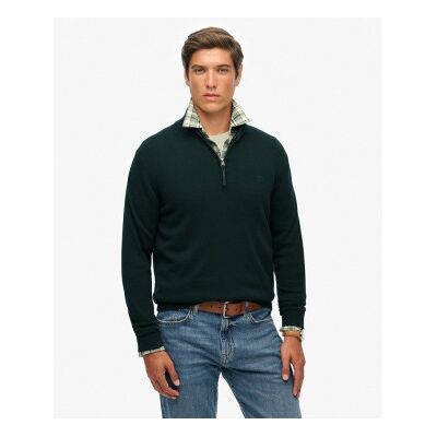 Superdry für Herren. M6110690A Pullover Essentials Half Zip grün (L), Lässig, Baumwolle Superdry für Herren. M6110690A Pullover Essentials Half Zip grün (L), Lässig, Baumwolle