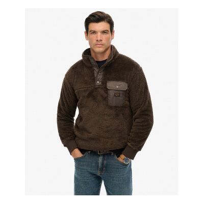 Superdry für Herren. M2014258A Fleece Hochflor Fleece Half Zip braun (XL), Lässig, Polyester Superdry für Herren. M2014258A Fleece Hochflor Fleece Half Zip braun (XL), Lässig, Polyester