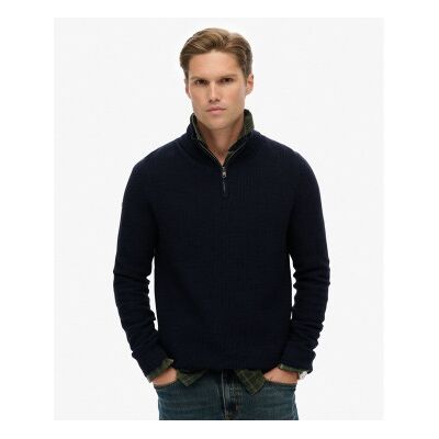 Superdry für Herren. M6110682A Pullover Textur navy (S), Lässig, Baumwolle, Marine Superdry für Herren. M6110682A Pullover Textur navy (S), Lässig, Baumwolle, Marine