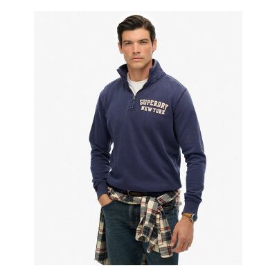 Superdry für Herren. M2014088A Vintage Athletic Half Zip Sweatshirt navy (L), Lässig, Baumwolle, Marine Superdry für Herren. M2014088A Vintage Athletic Half Zip Sweatshirt navy (L), Lässig, Baumwolle, Marine