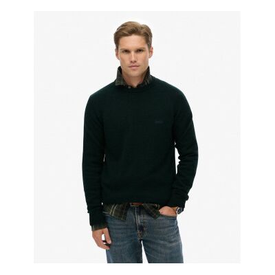 Superdry für Herren. M6110689A Dunkelgrüner Pullover aus Wollmischung (M), Lässig, Wolle Superdry für Herren. M6110689A Dunkelgrüner Pullover aus Wollmischung (M), Lässig, Wolle