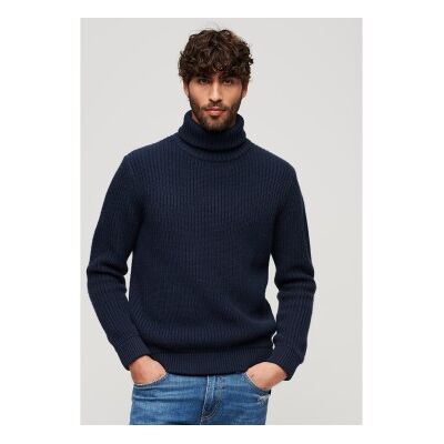 Superdry für Herren. M6110584A Merchant Store navy strukturierter Rollkragenpullover (S), Lässig, Acryl, Langarm, Marine Superdry für Herren. M6110584A Merchant Store navy strukturierter Rollkragenpullover (S), Lässig, Acryl, Langarm, Marine