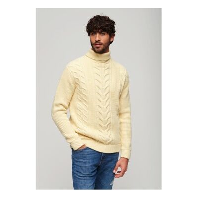Superdry für Herren. M6110583A Twisted Knit Rollkragenpullover Merchant Store gelb (XL), Lässig, Acryl, Langarm Superdry für Herren. M6110583A Twisted Knit Rollkragenpullover Merchant Store gelb (XL), Lässig, Acryl, Langarm