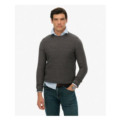 Superdry für Herren. M6110681A Light Texture Pullover grau (M), Lässig, Baumwolle Superdry für Herren. M6110681A Light Texture Pullover grau (M), Lässig, Baumwolle