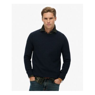 Superdry für Herren. M6110681A Light Texture Pullover navy (M), Lässig, Baumwolle, Marine Superdry für Herren. M6110681A Light Texture Pullover navy (M), Lässig, Baumwolle, Marine