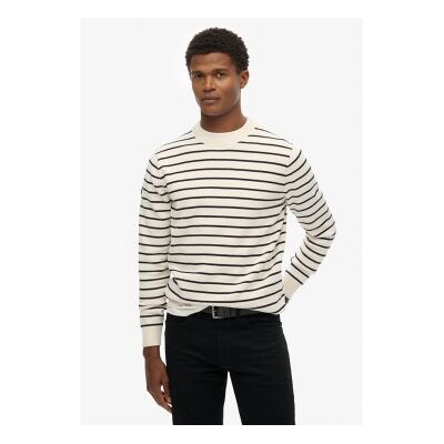 Superdry für Herren. M6110727A Bretonischer Pullover in Beige von Merchant (L), Lässig, Baumwolle Superdry für Herren. M6110727A Bretonischer Pullover in Beige von Merchant (L), Lässig, Baumwolle