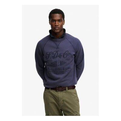 Superdry für Herren. M2014474A Merchant Vintage Print navy Sweatshirt (M), Lässig, Baumwolle, Marine Superdry für Herren. M2014474A Merchant Vintage Print navy Sweatshirt (M), Lässig, Baumwolle, Marine