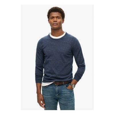 Superdry für Herren. M6110617A Blauer Pullover aus Merinowolle (XXL), Lässig Superdry für Herren. M6110617A Blauer Pullover aus Merinowolle (XXL), Lässig