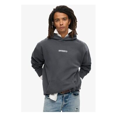 Superdry für Herren. M2013727A Locker sitzendes Sweatshirt mit Kapuze und Mikrologo-Print grau (M), Lässig, Baumwolle Superdry für Herren. M2013727A Locker sitzendes Sweatshirt mit Kapuze und Mikrologo-Print grau (M), Lässig, Baumwolle
