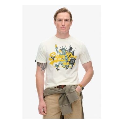 Superdry für Herren. M1011996A Grafik-T-Shirt New York weiß (XL), Lässig, Baumwolle, Kurzarm Superdry für Herren. M1011996A Grafik-T-Shirt New York weiß (XL), Lässig, Baumwolle, Kurzarm