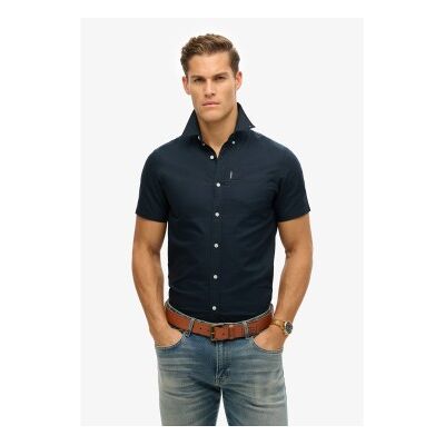 Superdry für Herren. M4010944A Navy Oxford-Hemd (L), Lässig, Baumwolle, Kurzarm, Marine Superdry für Herren. M4010944A Navy Oxford-Hemd (L), Lässig, Baumwolle, Kurzarm, Marine