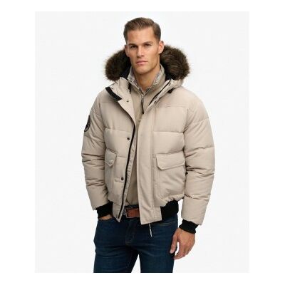 Superdry für Herren. M5012363A Daunenjacke ?Everest Hooded? in Beige (L), Lässig, Polyester Superdry für Herren. M5012363A Daunenjacke ?Everest Hooded? in Beige (L), Lässig, Polyester