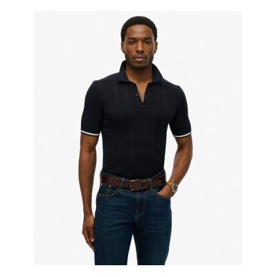 Superdry für Herren. M1110441A Poloshirt Textur navy (XL), Lässig, Baumwolle, Kurzarm, Marine Superdry für Herren. M1110441A Poloshirt Textur navy (XL), Lässig, Baumwolle, Kurzarm, Marine