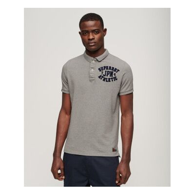 Superdry für Herren. M1110396A Graues Vintage-Poloshirt von Athletic (XL), Lässig, Baumwolle, Kurzarm Superdry für Herren. M1110396A Graues Vintage-Poloshirt von Athletic (XL), Lässig, Baumwolle, Kurzarm