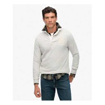 Superdry für Herren. M6010916A Vintage Athletic Rugby graues Poloshirt (S), Lässig, Baumwolle, Langarm Superdry für Herren. M6010916A Vintage Athletic Rugby graues Poloshirt (S), Lässig, Baumwolle, Langarm