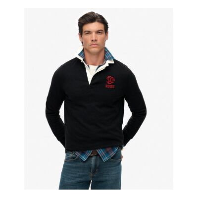 Superdry für Herren. M6010916A Vintage Athletic Rugby navy polo shirt (L), Lässig, Baumwolle, Langarm, Marine Superdry für Herren. M6010916A Vintage Athletic Rugby navy polo shirt (L), Lässig, Baumwolle, Langarm, Marine