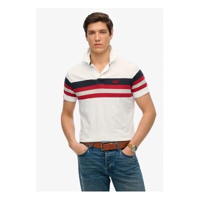 Superdry für Herren. M1110424A Leichtes Strick-Poloshirt mit weißen Streifen (XL), Lässig, Baumwolle, Kurzarm Superdry für Herren. M1110424A Leichtes Strick-Poloshirt mit weißen Streifen (XL), Lässig, Baumwolle, Kurzarm