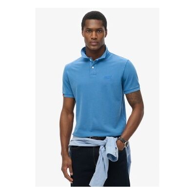 Superdry für Herren. M1110439A Blaues Vintage-Destroy-Poloshirt (M), Lässig, Baumwolle, Kurzarm Superdry für Herren. M1110439A Blaues Vintage-Destroy-Poloshirt (M), Lässig, Baumwolle, Kurzarm