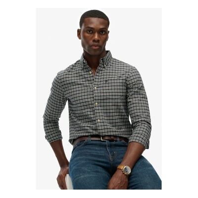 Superdry für Herren. M4011042A Premium Check Oxford Hemd navy (L), Lässig, Baumwolle, Langarm, Marine Superdry für Herren. M4011042A Premium Check Oxford Hemd navy (L), Lässig, Baumwolle, Langarm, Marine