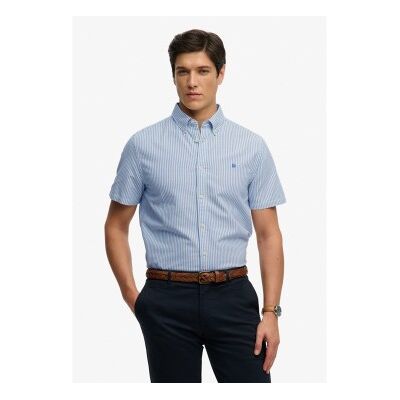 Superdry für Herren. M4011101A Preppy Oxford-Hemd blau (L), Baumwolle, Klassisch, Kurzarm Superdry für Herren. M4011101A Preppy Oxford-Hemd blau (L), Baumwolle, Klassisch, Kurzarm