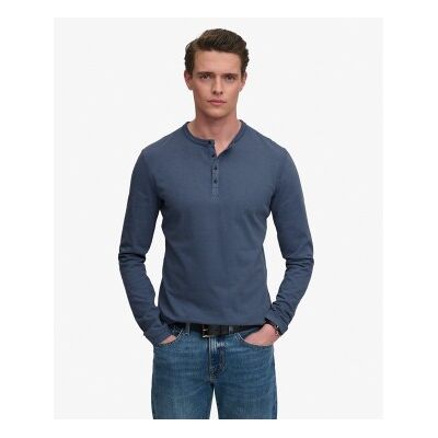 Superdry für Herren. M6010957A Slub Grandad navy T-Shirt (L), Lässig, Baumwolle, Langarm, Marine Superdry für Herren. M6010957A Slub Grandad navy T-Shirt (L), Lässig, Baumwolle, Langarm, Marine