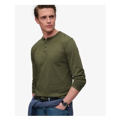 Superdry für Herren. M6010957A Slub Grandad T-shirt grün (L), Lässig, Baumwolle, Langarm Superdry für Herren. M6010957A Slub Grandad T-shirt grün (L), Lässig, Baumwolle, Langarm