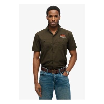 Superdry für Herren. M4010939A Mechaniker grünes Hemd (M), Lässig, Baumwolle, Kurzarm Superdry für Herren. M4010939A Mechaniker grünes Hemd (M), Lässig, Baumwolle, Kurzarm