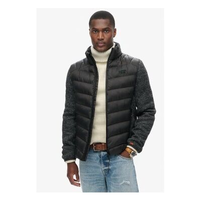 Superdry für Herren. M5011916A Storm Knit Hybrid Wattierte Jacke schwarz (S), Lässig, Nachhaltig, Recyceltes Nylon Superdry für Herren. M5011916A Storm Knit Hybrid Wattierte Jacke schwarz (S), Lässig, Nachhaltig, Recyceltes Nylon