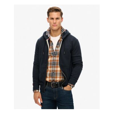 Superdry für Herren. M2014128A Sweatshirt mit Kapuze, Reißverschluss und navyfarbenem Essential-Logo (S), Lässig, Baumwolle, Marine Superdry für Herren. M2014128A Sweatshirt mit Kapuze, Reißverschluss und navyfarbenem Essential-Logo (S), Lässig, Baumwolle, Marine