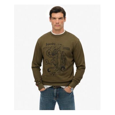 Superdry für Herren. M2014249A Tokyo Narrative Lose Sweatshirt braun grünlich braun (L), Lässig, Baumwolle Superdry für Herren. M2014249A Tokyo Narrative Lose Sweatshirt braun grünlich braun (L), Lässig, Baumwolle