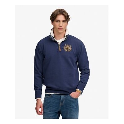 Superdry für Herren. M2014556A Sweatshirt mit halbem Reißverschluss Gothic Varsity marineblau (M), Lässig, Baumwolle Superdry für Herren. M2014556A Sweatshirt mit halbem Reißverschluss Gothic Varsity marineblau (M), Lässig, Baumwolle