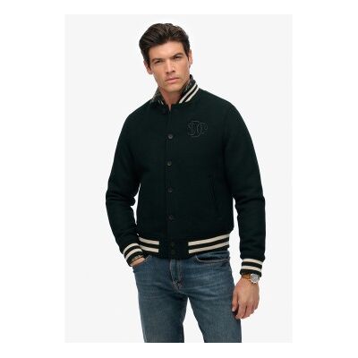 Superdry für Herren. M5012185A Varsity Monogram Jacke grün (L), Lässig, Wolle Superdry für Herren. M5012185A Varsity Monogram Jacke grün (L), Lässig, Wolle