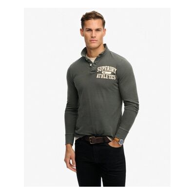 Superdry für Herren. M1110435A Graues Vintage-Poloshirt von Athletic (S), Lässig, Baumwolle, Langarm Superdry für Herren. M1110435A Graues Vintage-Poloshirt von Athletic (S), Lässig, Baumwolle, Langarm