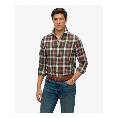 Superdry für Herren. M4010737A Vintage Karohemd grün (M), Lässig, Baumwolle, Langarm Superdry für Herren. M4010737A Vintage Karohemd grün (M), Lässig, Baumwolle, Langarm