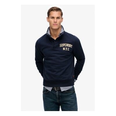 Superdry für Herren. M2014013A Vintage Athletic Half Button Sweatshirt navy (L), Lässig, Baumwolle, Marine Superdry für Herren. M2014013A Vintage Athletic Half Button Sweatshirt navy (L), Lässig, Baumwolle, Marine