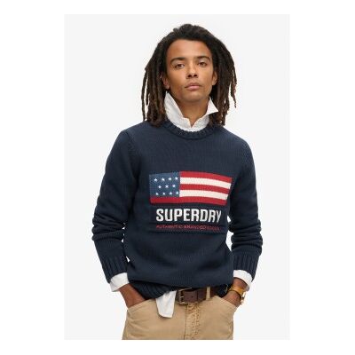 Superdry für Herren. M6110637A Vintage Athletic Marineblauer Pullover (M), Lässig, Baumwolle Superdry für Herren. M6110637A Vintage Athletic Marineblauer Pullover (M), Lässig, Baumwolle
