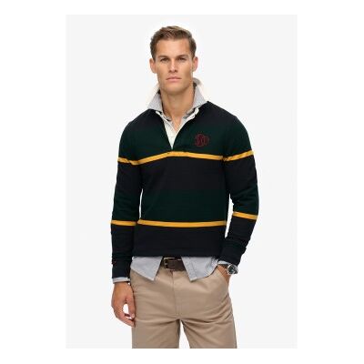 Superdry für Herren. M6010909A Grünes Vintage-Rugby-Poloshirt (M), Lässig, Baumwolle, Langarm Superdry für Herren. M6010909A Grünes Vintage-Rugby-Poloshirt (M), Lässig, Baumwolle, Langarm