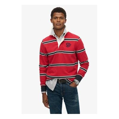 Superdry für Herren. M6010909A Vintage Athletic Eagle rotes Poloshirt (S), Lässig, Baumwolle, Langarm Superdry für Herren. M6010909A Vintage Athletic Eagle rotes Poloshirt (S), Lässig, Baumwolle, Langarm
