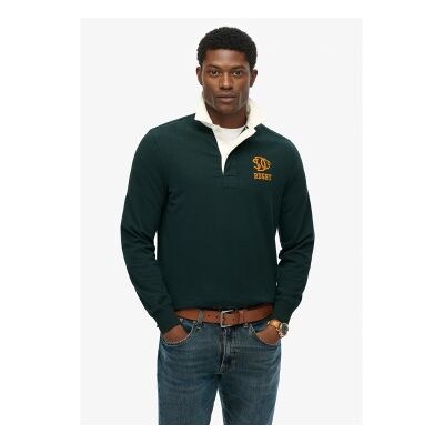 Superdry für Herren. M6010909A Vintage Athletic Eagle Poloshirt dunkelgrün (M), Lässig, Baumwolle, Langarm Superdry für Herren. M6010909A Vintage Athletic Eagle Poloshirt dunkelgrün (M), Lässig, Baumwolle, Langarm