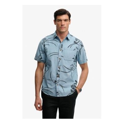 Superdry für Herren. M4011129A Vintage Loom Kurzarmhemd blau (XL), Lässig, Baumwolle Superdry für Herren. M4011129A Vintage Loom Kurzarmhemd blau (XL), Lässig, Baumwolle
