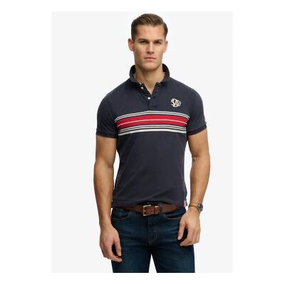 Superdry für Herren. M1110464A Poloshirt Vintage Stripe navy (M), Lässig, Baumwolle, Kurzarm, Marine Superdry für Herren. M1110464A Poloshirt Vintage Stripe navy (M), Lässig, Baumwolle, Kurzarm, Marine
