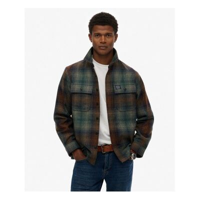 Superdry für Herren. M4011050A Miller grünes Hemd (M), Lässig, Polyester, Langarm Superdry für Herren. M4011050A Miller grünes Hemd (M), Lässig, Polyester, Langarm