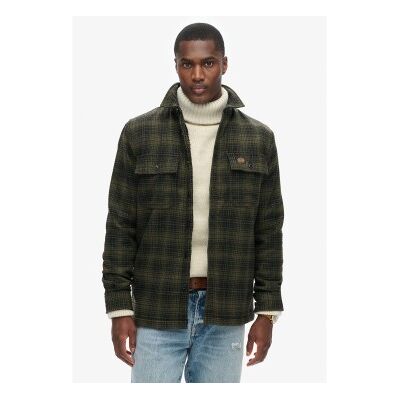 Superdry für Herren. M4010720A Fleecegefüttertes Wollkarohemd grün (M), Lässig, Polyester, Langarm Superdry für Herren. M4010720A Fleecegefüttertes Wollkarohemd grün (M), Lässig, Polyester, Langarm