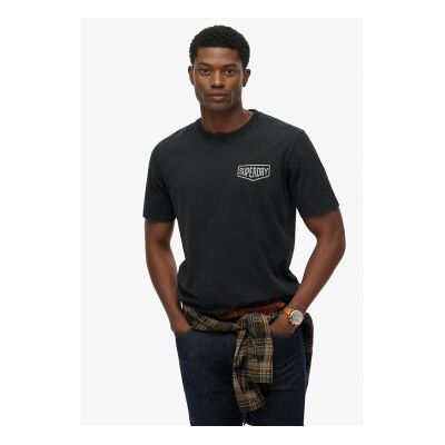 Superdry für Herren. M1012273A Work Tab Lose T-shirt schwarz (S), Lässig, Baumwolle, Kurzarm Superdry für Herren. M1012273A Work Tab Lose T-shirt schwarz (S), Lässig, Baumwolle, Kurzarm