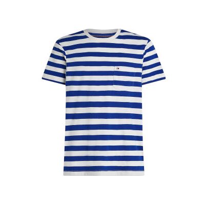 Tommy Hilfiger für Herren. MW0MW37283 T-Shirt mit aufgesetzter blauer Tasche (S), Lässig, Baumwolle, Kurzarm Tommy Hilfiger für Herren. MW0MW37283 T-Shirt mit aufgesetzter blauer Tasche (S), Lässig, Baumwolle, Kurzarm