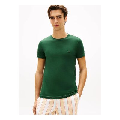 Tommy Hilfiger für Herren. MW0MW10800 Grünes Slim-T-Shirt (S), Lässig, Baumwolle, Kurzarm Tommy Hilfiger für Herren. MW0MW10800 Grünes Slim-T-Shirt (S), Lässig, Baumwolle, Kurzarm