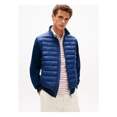 Tommy Hilfiger für Herren. MW0MW41329 Blaue Jacke mit gemischtem Stoffbesatz (S), Lässig, Baumwolle Tommy Hilfiger für Herren. MW0MW41329 Blaue Jacke mit gemischtem Stoffbesatz (S), Lässig, Baumwolle