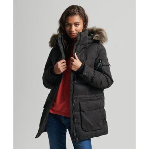Superdry für Damen. W5011048A Expedition Mikrofaser Parka schwarz (XS), Lässig, Polyester
